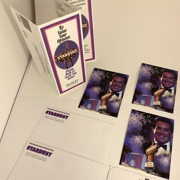 Stardust Resort Casino Wayne Newton Postcards Guest Survey Las Vegas Nevada Bar - Picture 2 of 16